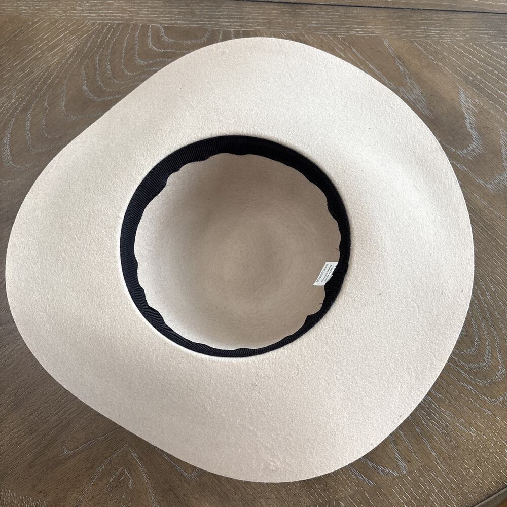 100% Wool Francesca's Wide Brim Floppy Sun Hat Braided Band Boho Cottagecore - Picture 6 of 7